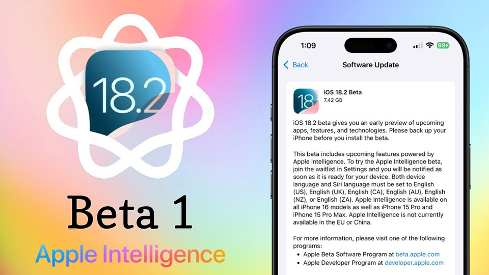 Apple bất ngờ ph&aacute;t h&agrave;nh iOS 18.2 beta 1