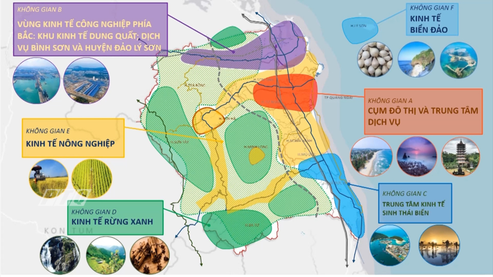 Bản đồ quy hoạch tỉnh Quảng Ng&atilde;i thời kỳ 2021-2030, tầm nh&igrave;n đến năm 2050.