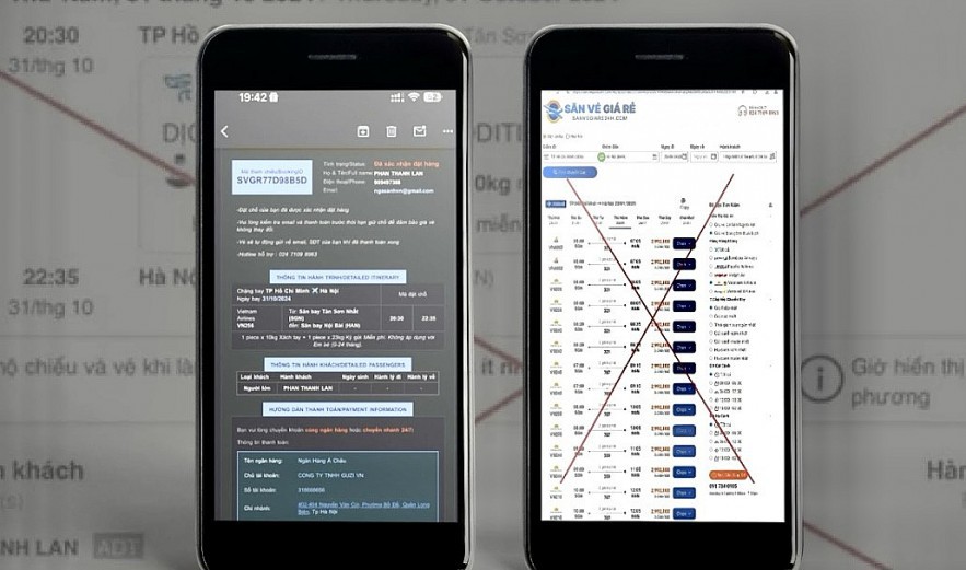 Giả mạo b&aacute;n v&eacute; m&aacute;y bay Tết Ất Tỵ 2025 để lừa đảo.