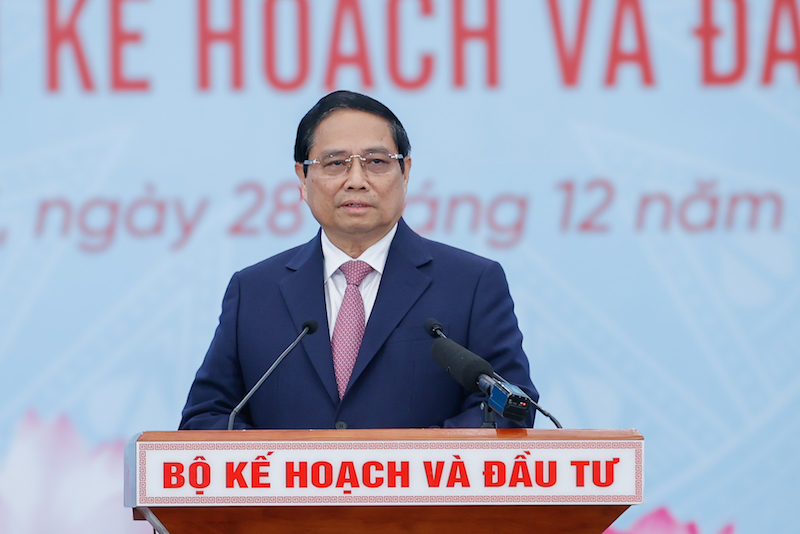 Thủ tướng Phạm Minh Ch&iacute;nh dự Hội nghị tổng kết c&ocirc;ng t&aacute;c năm 2024 v&agrave; triển khai nhiệm vụ năm 2025 của ng&agrave;nh&nbsp;KH&amp;ĐT. Ảnh VGP